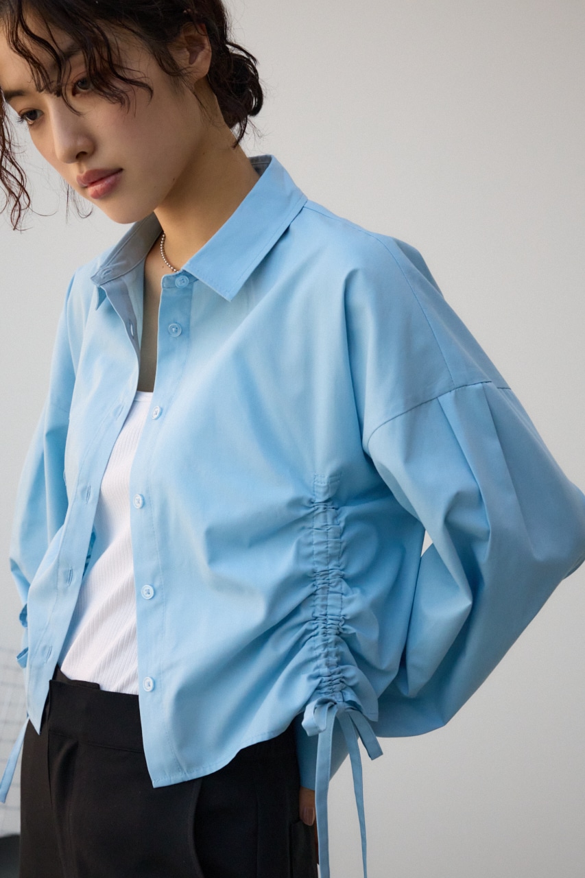 フロントギャザーシャツ SAX FREE