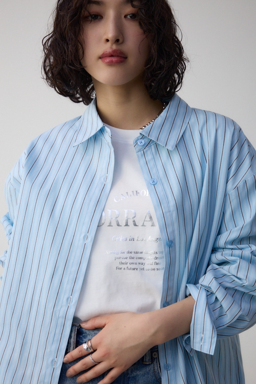 3WAYデザインシャツ 柄BLU FREE