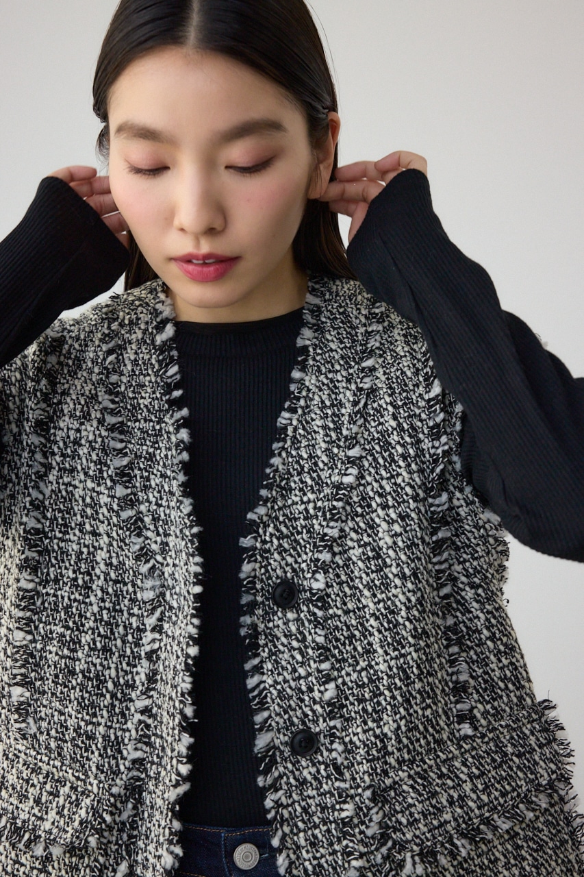 AZUL BY MOUSSY | ツイードフリンジベスト (ベスト ) |SHEL'TTER