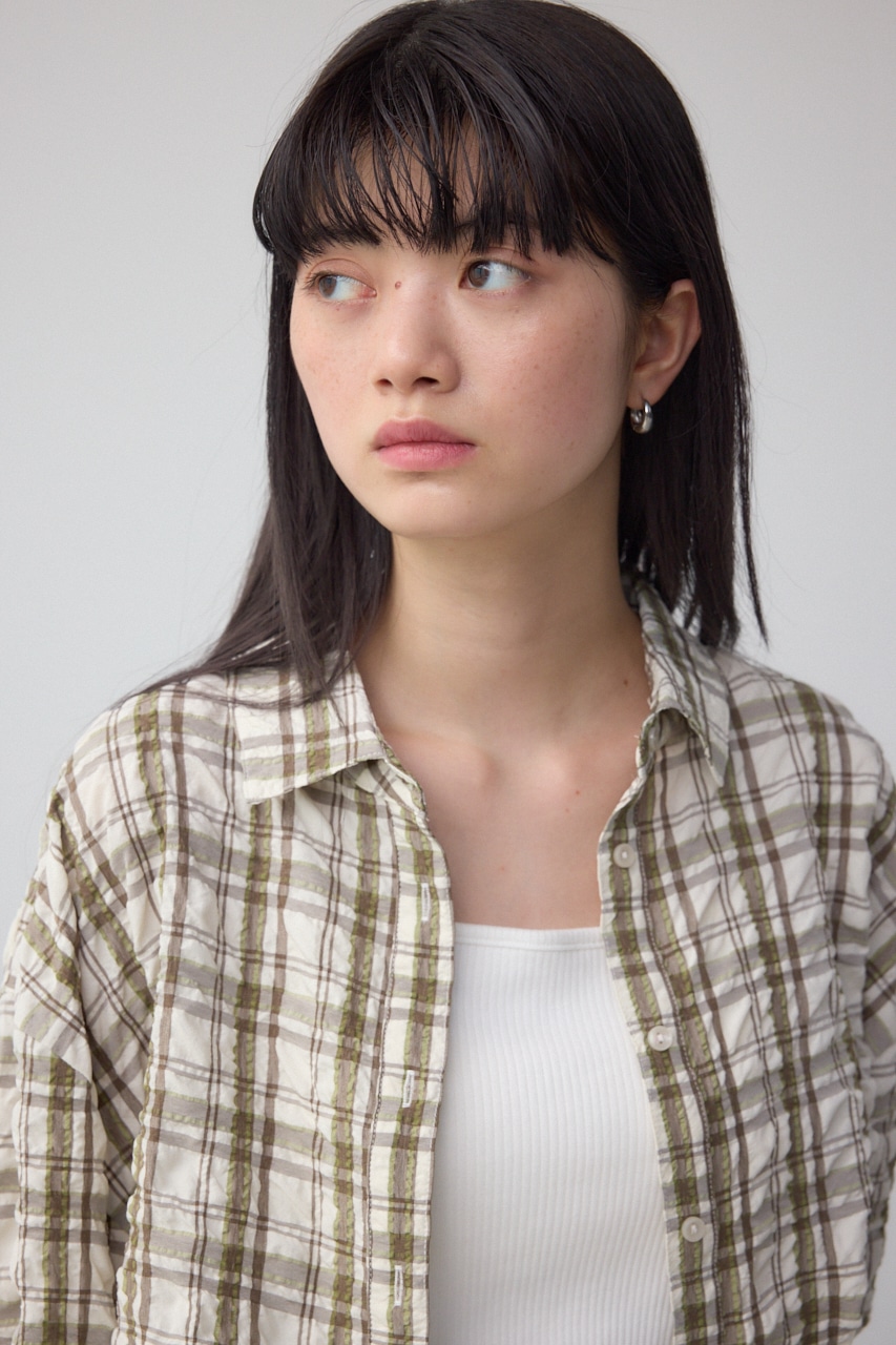 ラウンドヘムドロストシャツ 柄WHT FREE