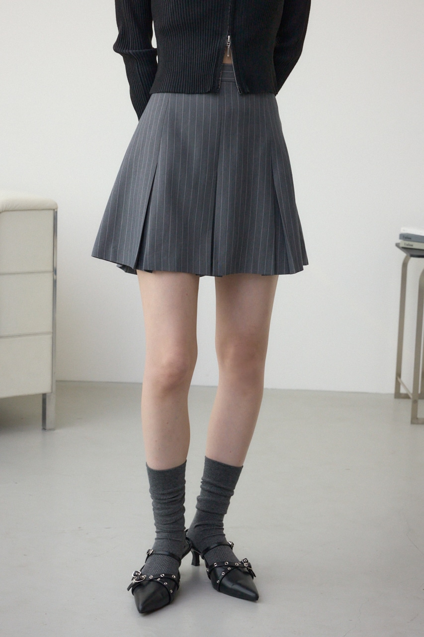 プリーツミニスカートパンツ 柄GRY FREE