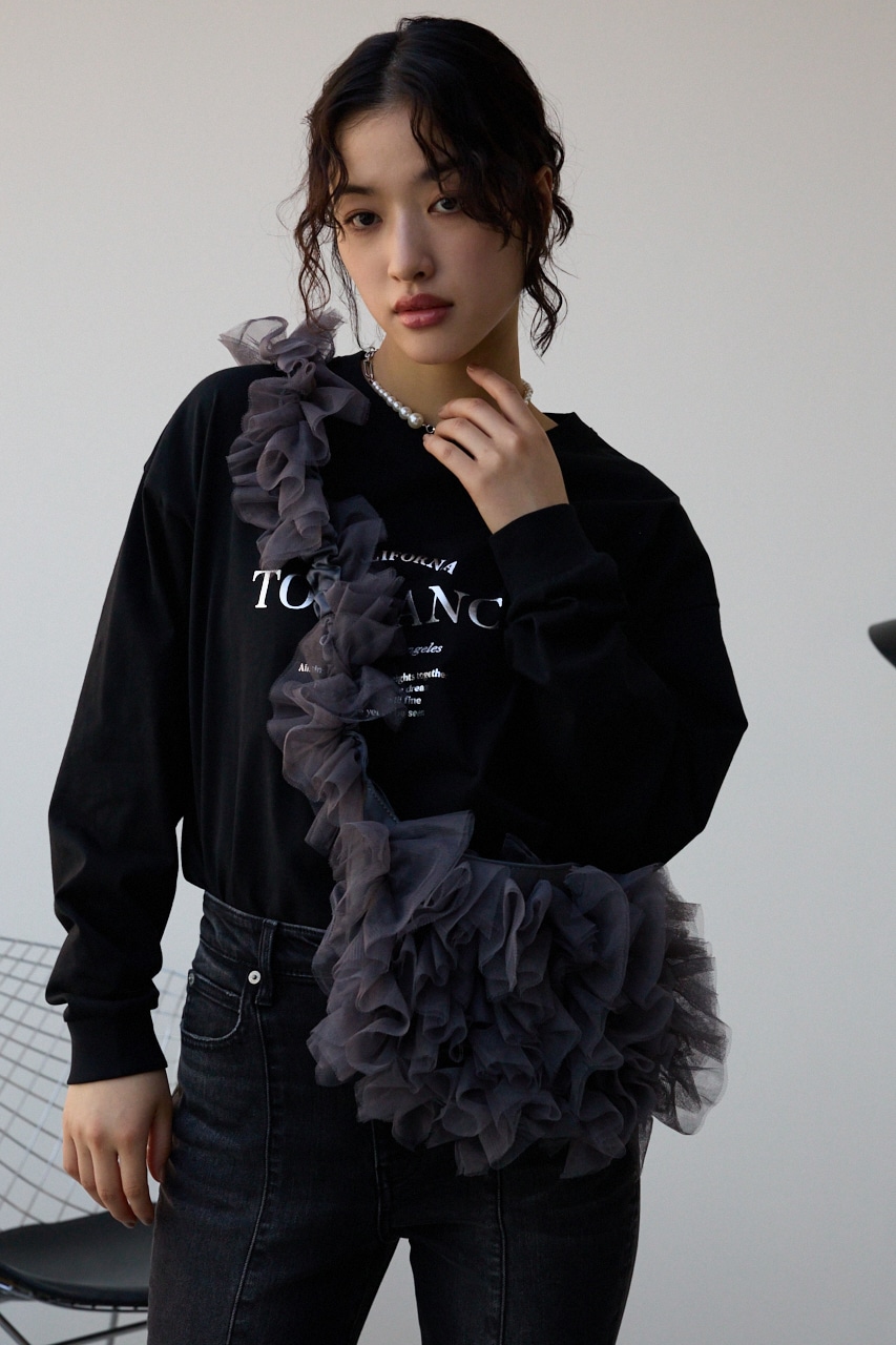 チュールフリルショルダーバッグ GRY FREE