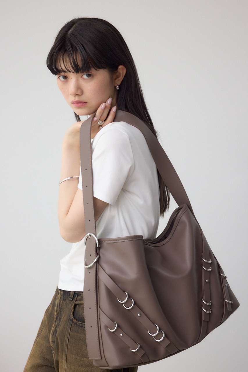 ナローベルトデザイントートバッグ BRN FREE