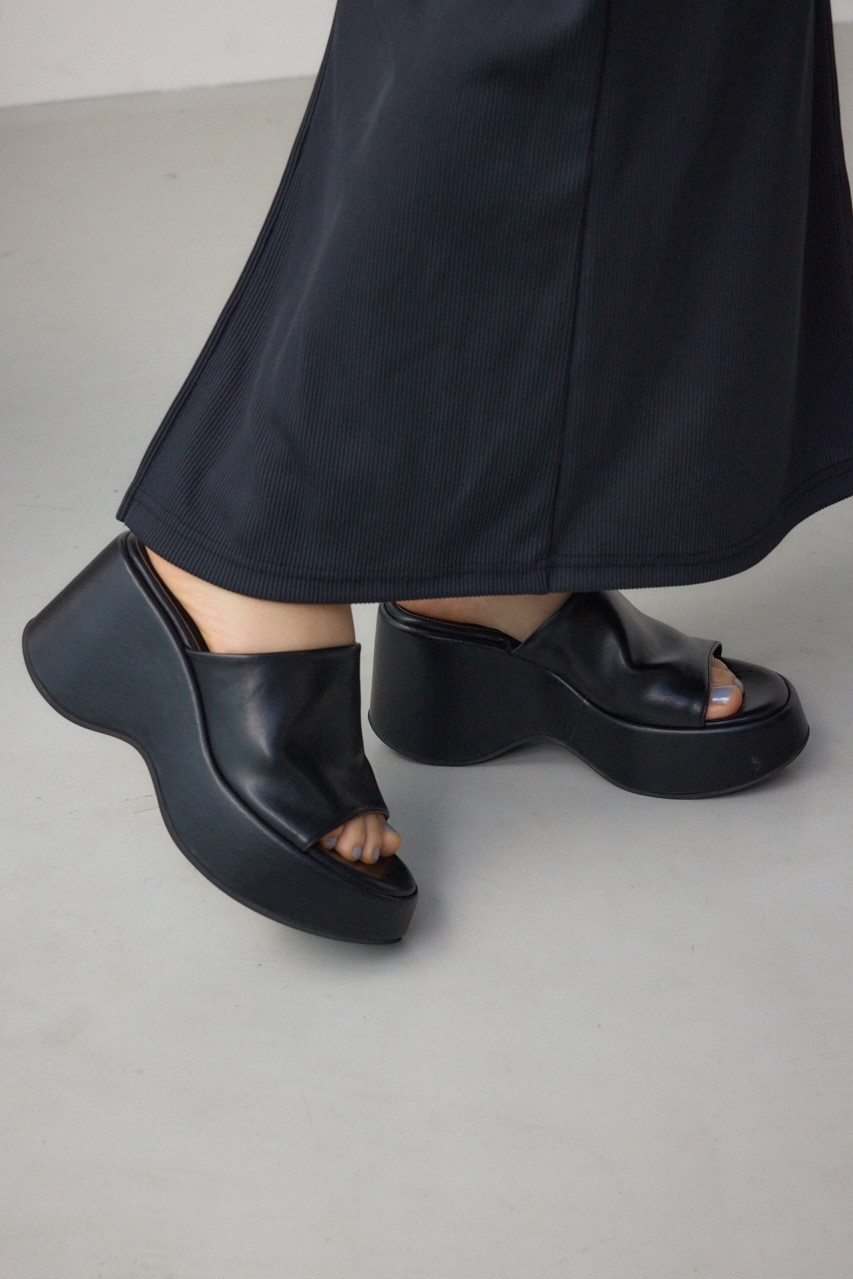 プラットフォームミュールサンダル BLK S