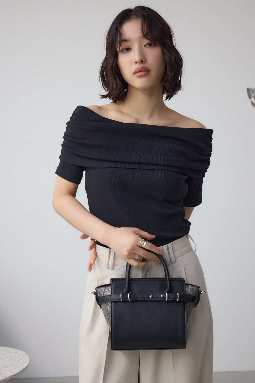 ベルトデザイントラペイズドバッグ BLK FREE