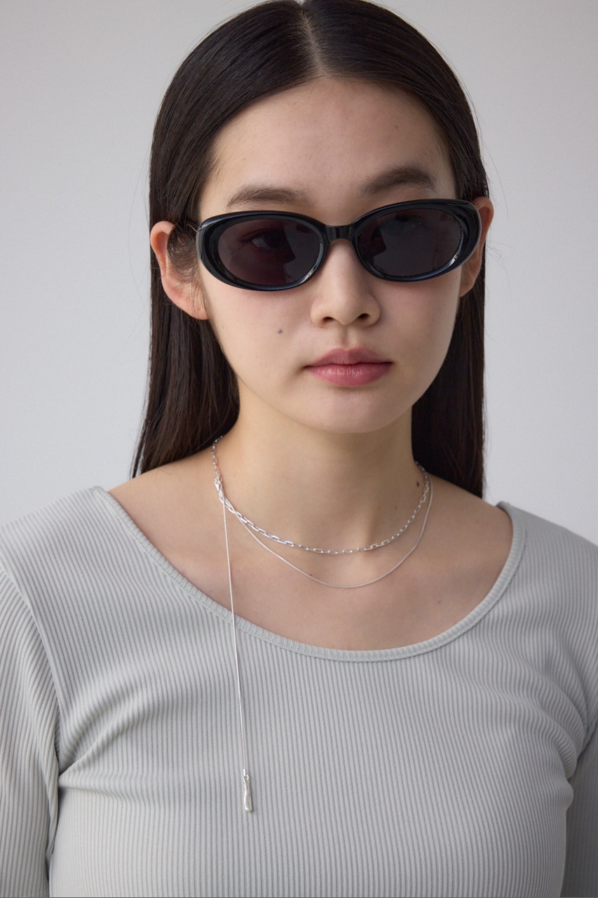 スリムオーバルアイウェア BLK FREE