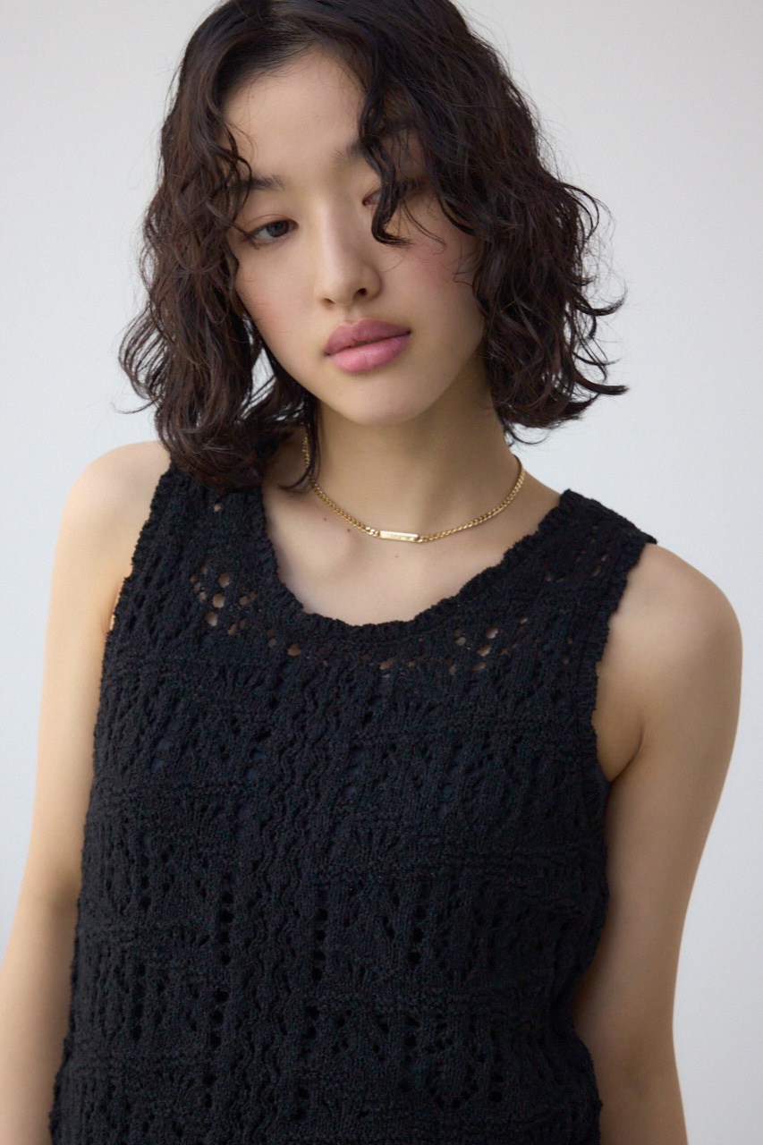 AZUL BY MOUSSY | クロシェニットタンク (タンクトップ ) |SHEL'TTER