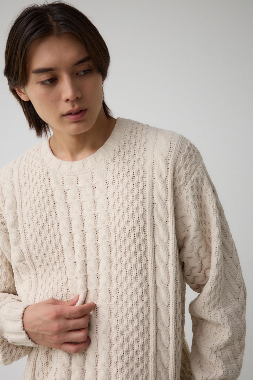 シェニールケーブルニット IVOY S-M