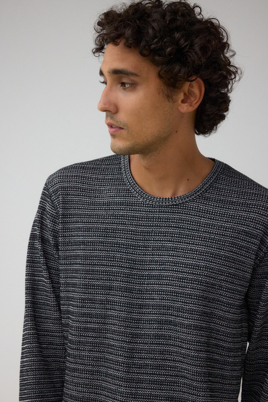 ヘビーワッフル長袖プルオーバー T.GRY M