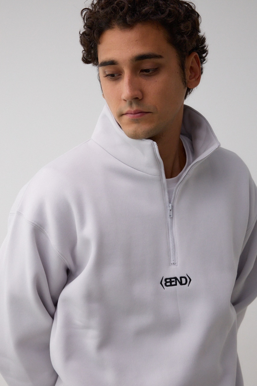 裏起毛ロゴハーフジッププルオーバー L/GRY FREE
