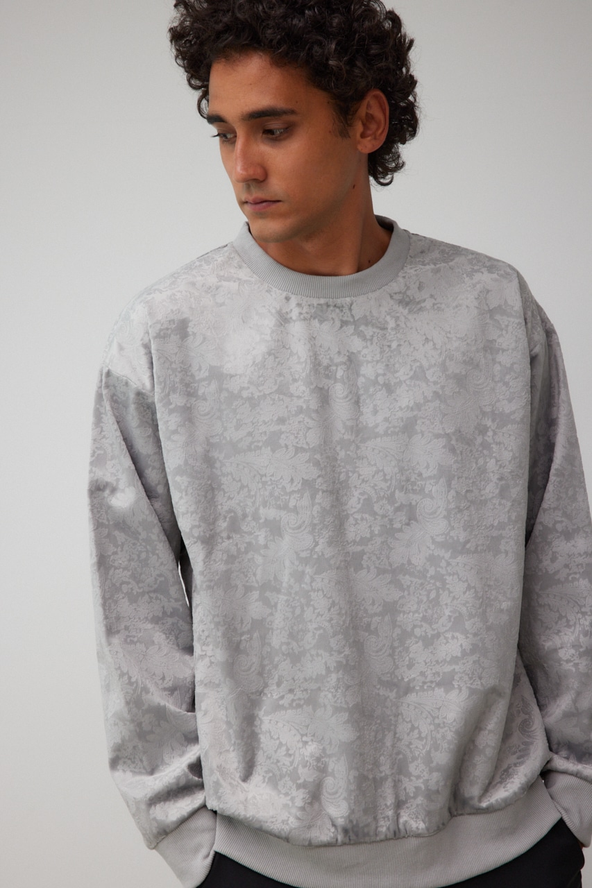 フェイクスウェードエンボスプルオーバー 柄GRY FREE