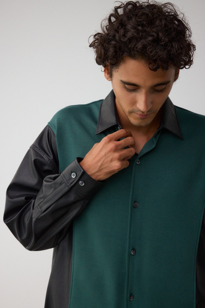 フェイクレザースウィッチングシャツ 柄KHA FREE