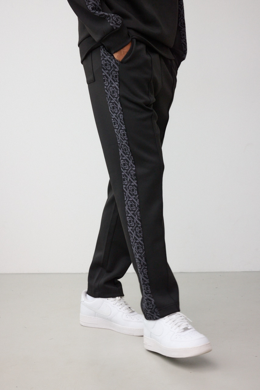 ジャガードラインカットトラウザー BLK FREE