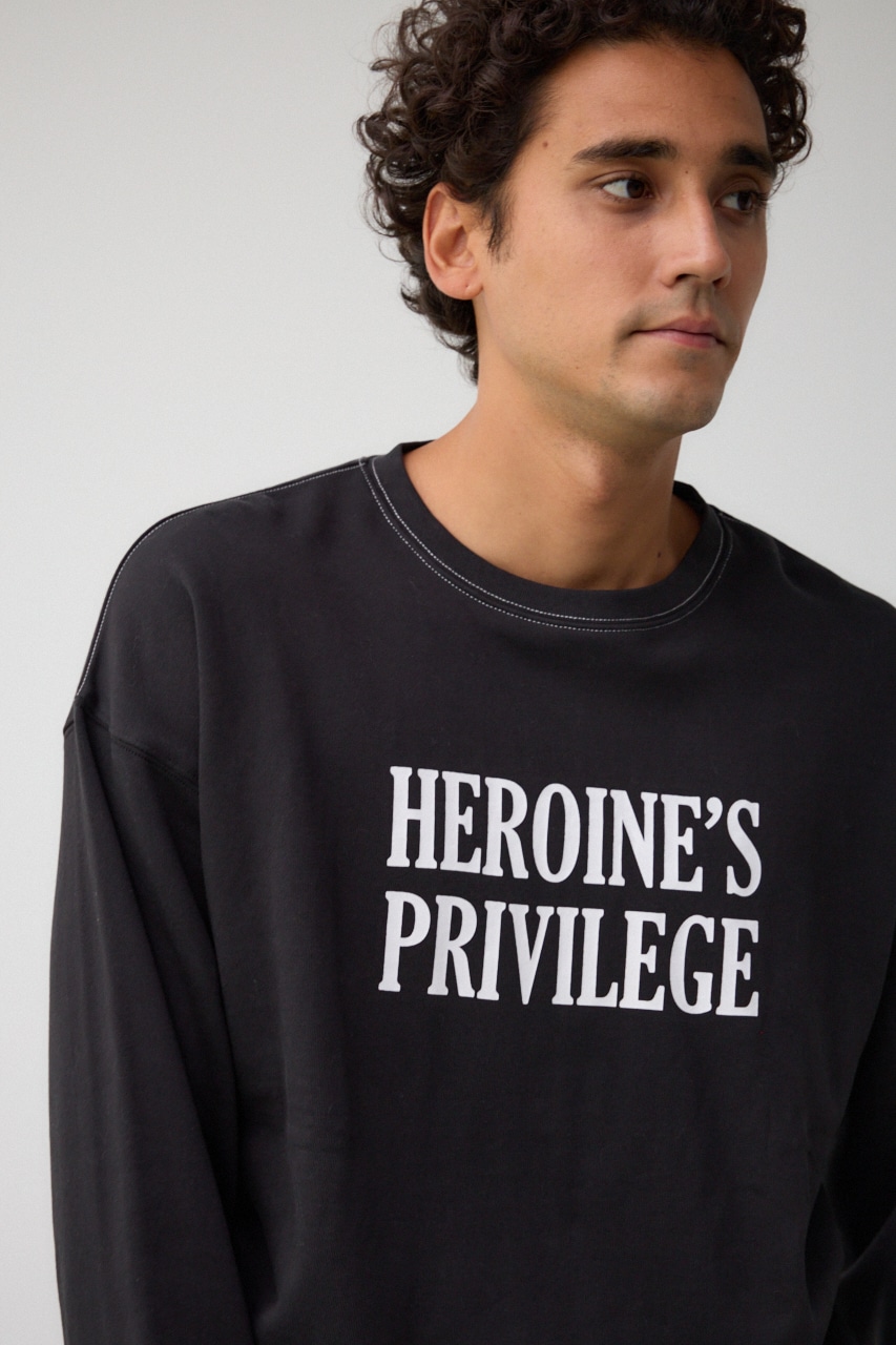 裏起毛配色ステッチトップス BLK L