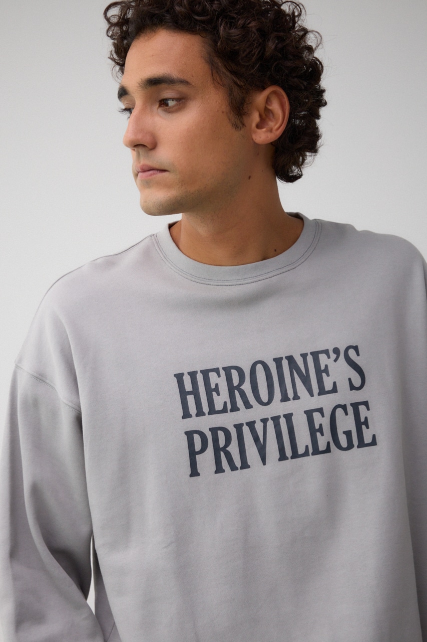 裏起毛配色ステッチトップス GRY L