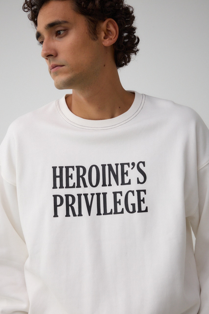 裏起毛配色ステッチトップス WHT L