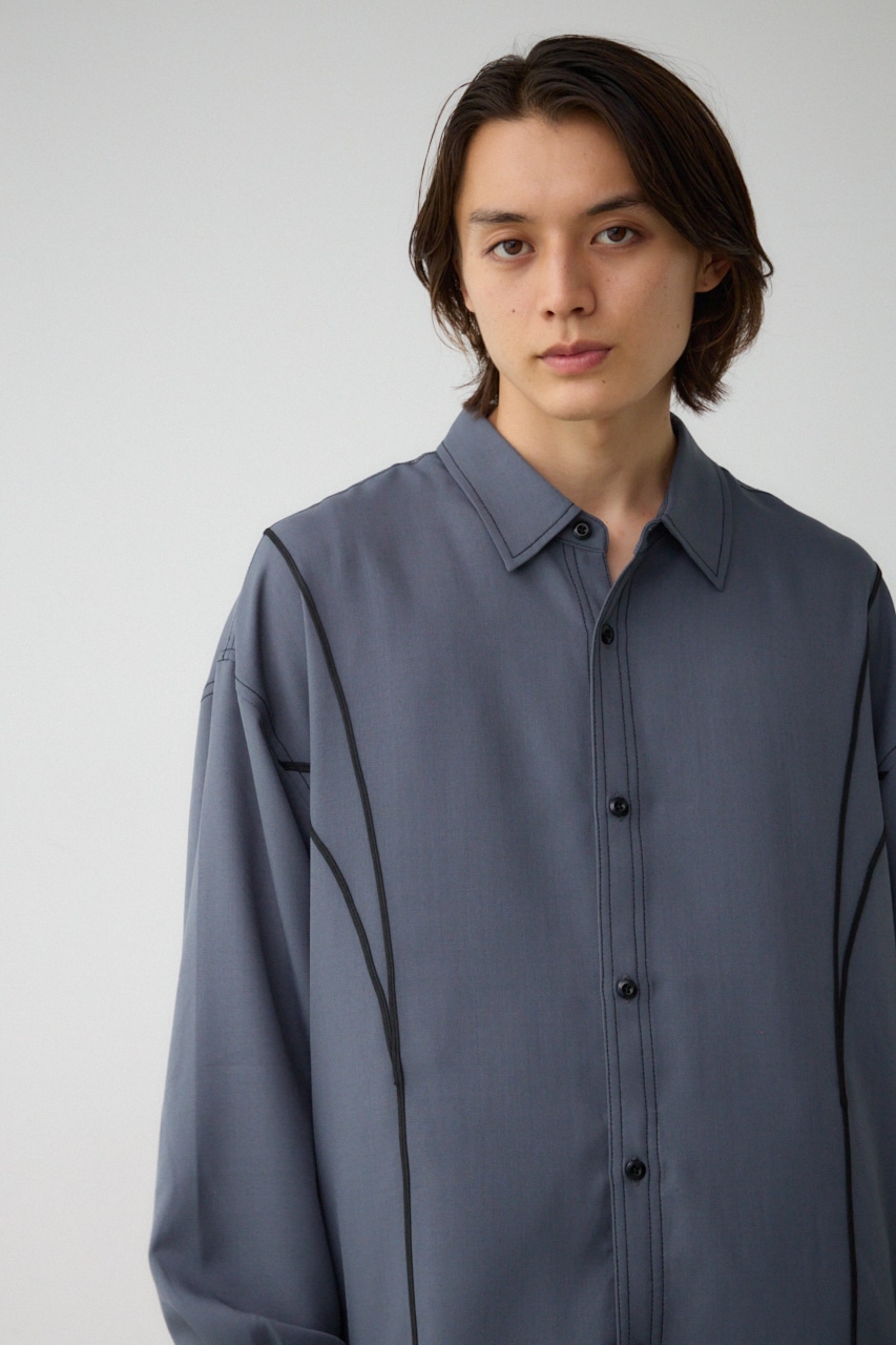 アウトステッチオーバーシャツ GRY FREE