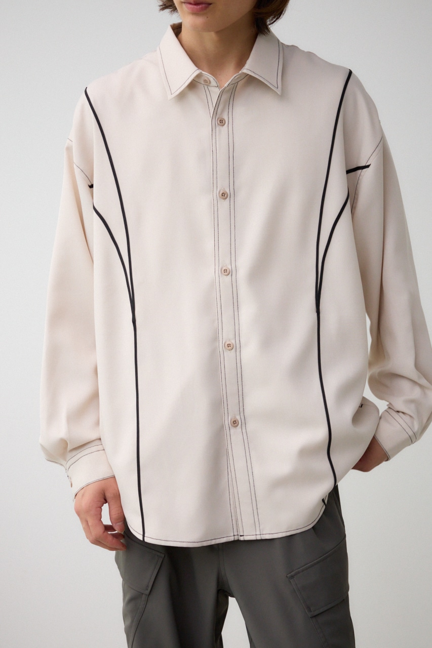 アウトステッチオーバーシャツ O/WHT FREE