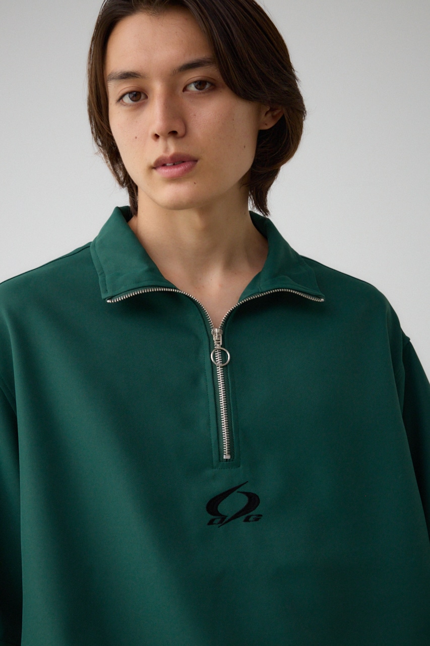 ツイルスタンドハーフジッププルオーバー D/GRN FREE
