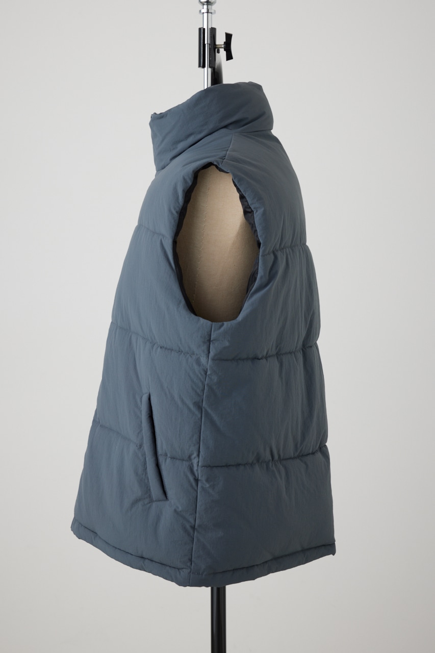 スタンドカラー中綿ベスト GRY FREE