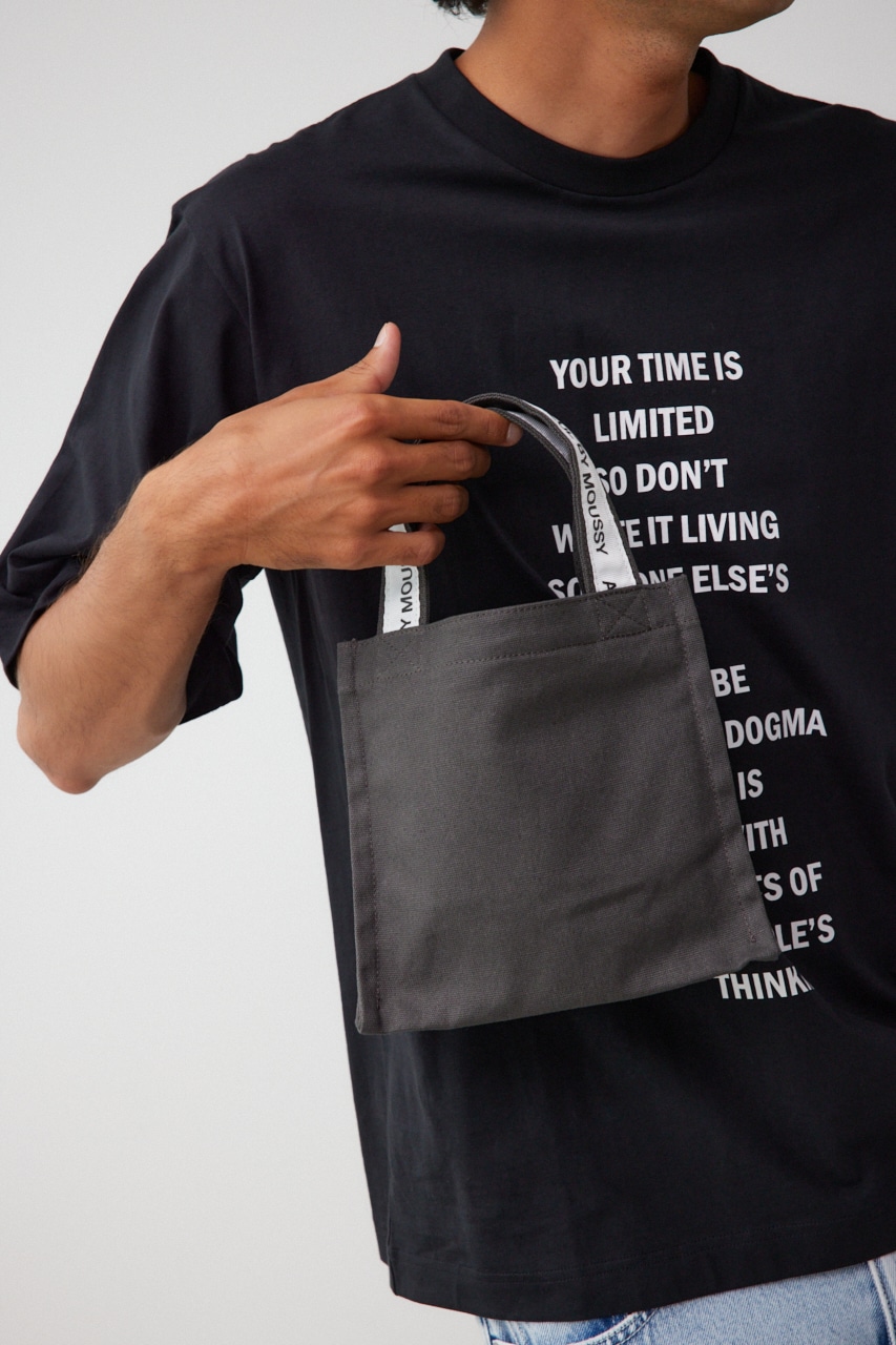 キャンバスロゴテープミニバッグ GRY FREE