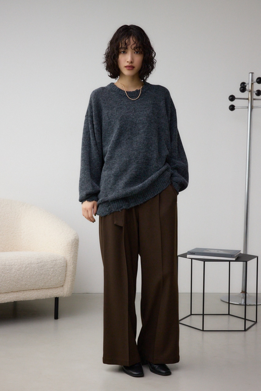 リバーシブルダメージニット C.GRY FREE