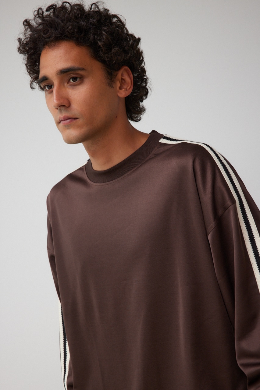 ラインジャージートップス D/BRN FREE