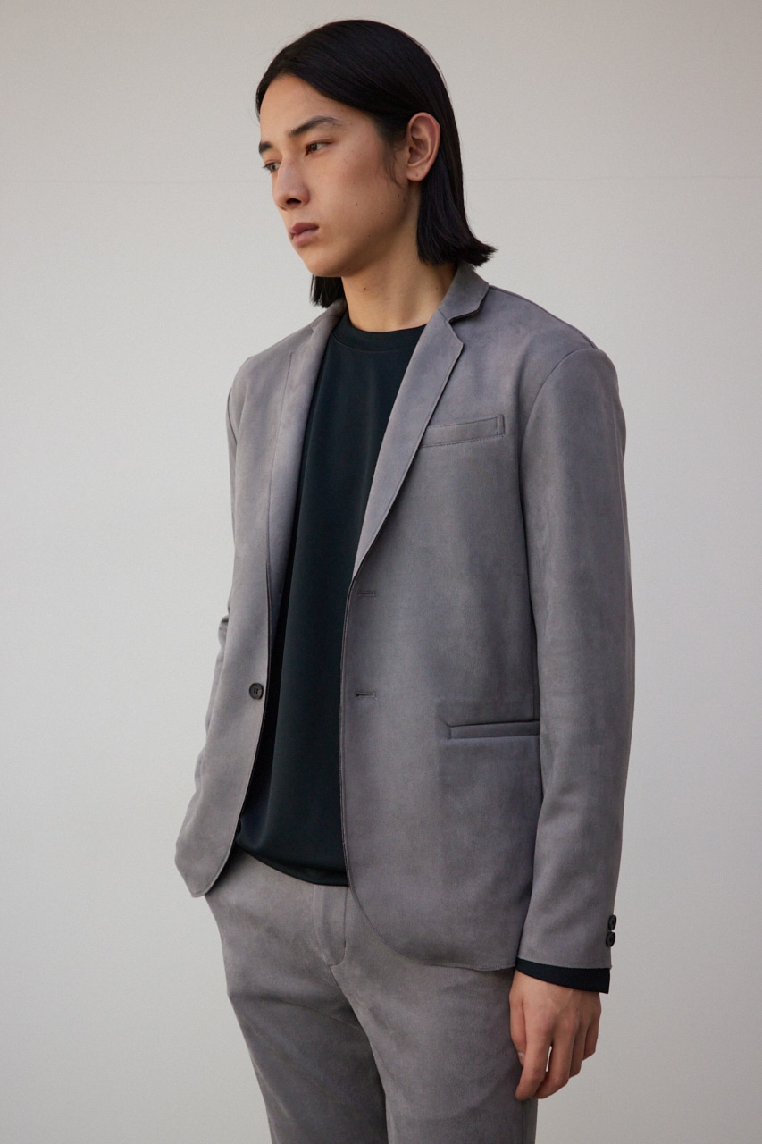 プリマベーラフェイクスウェードジャケット GRY M