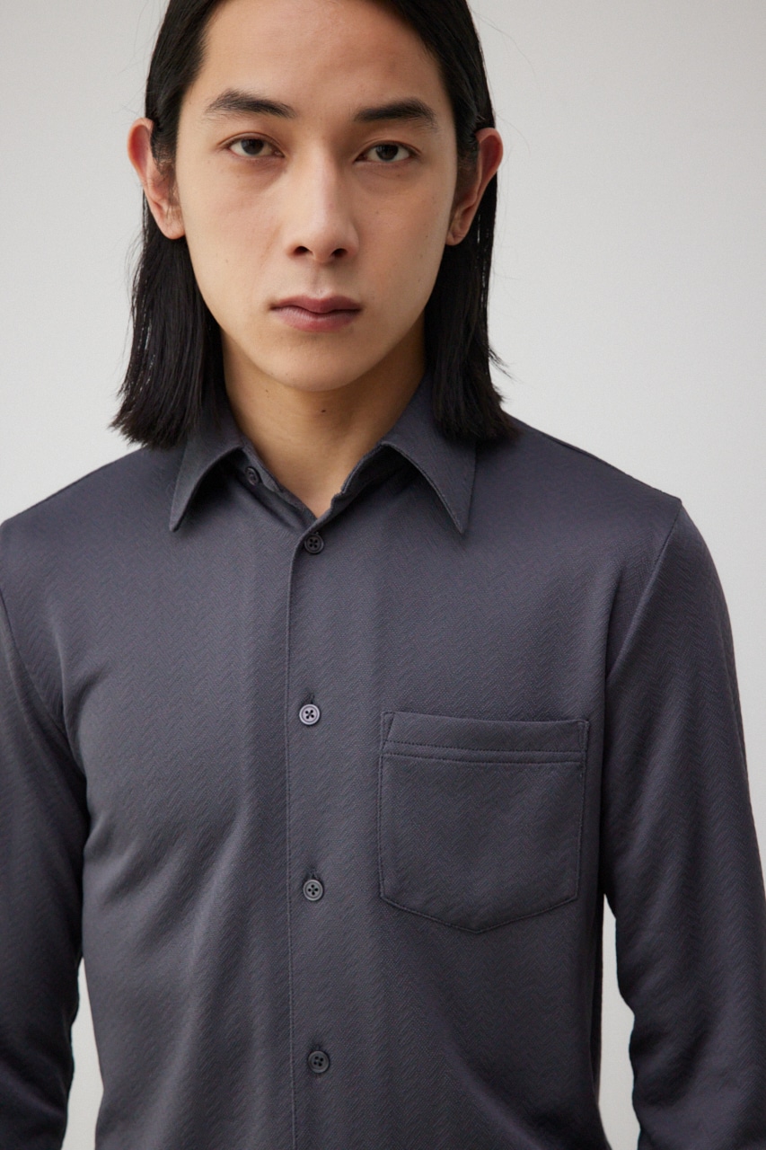 スリムストレッチタイトシャツ L/BLK M