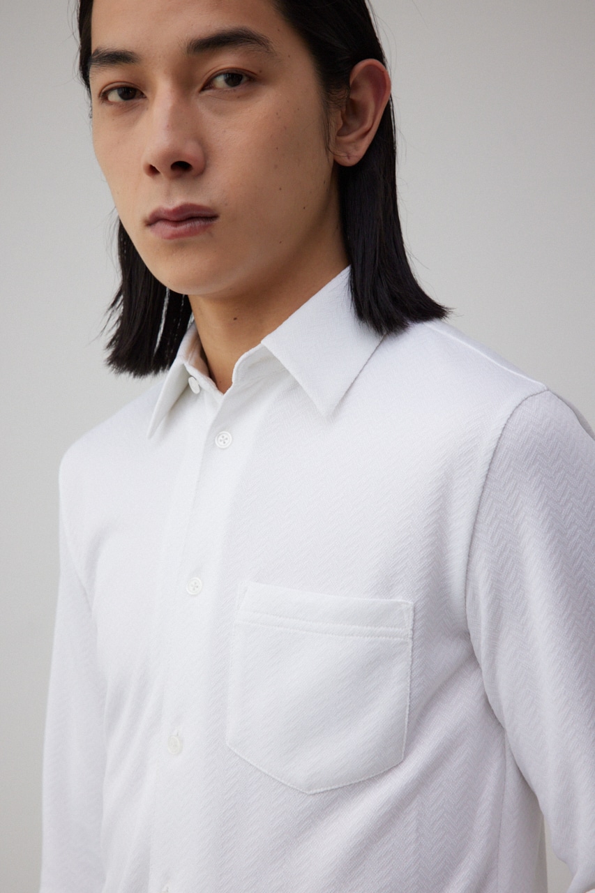 スリムストレッチタイトシャツ WHT L