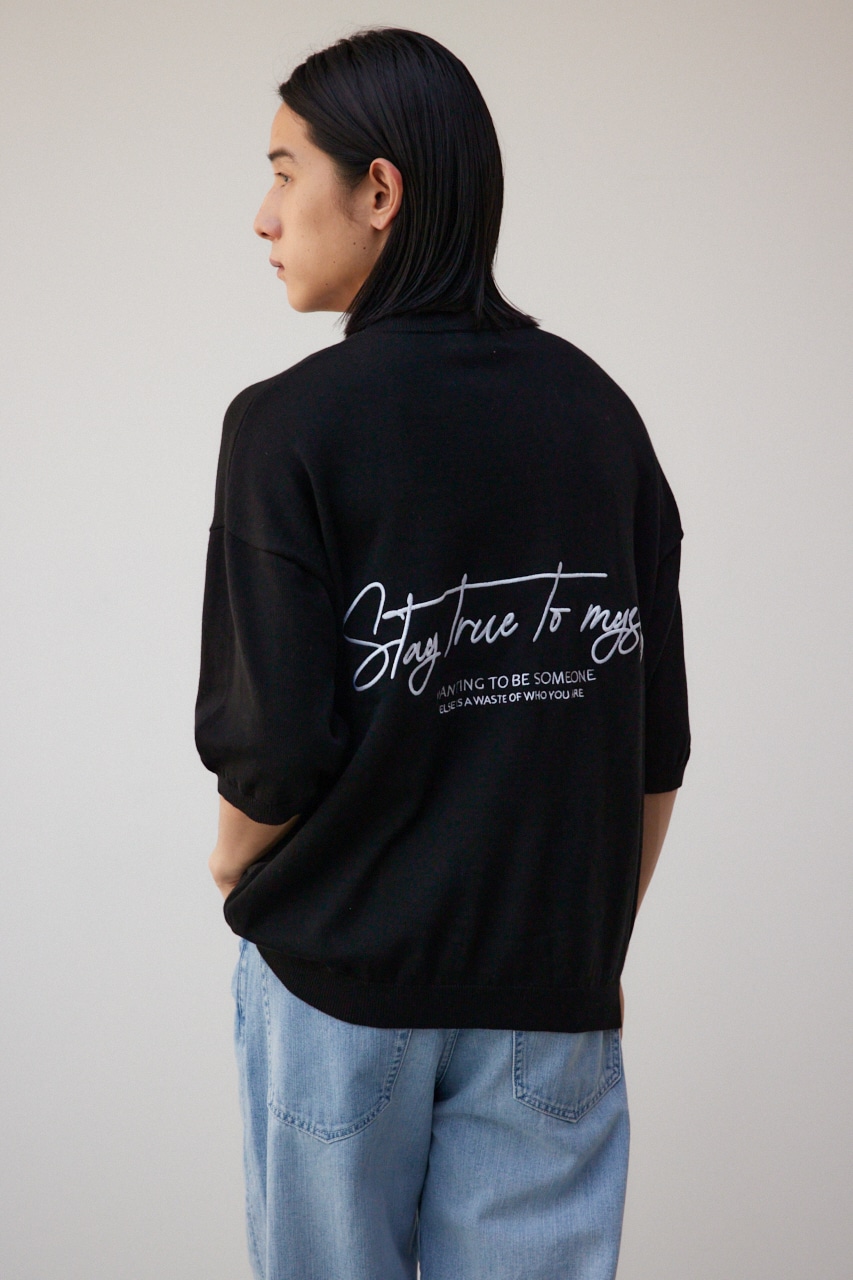 AZUL BY MOUSSY | 3D刺繍半袖ニットトップス (ニット ) |SHEL