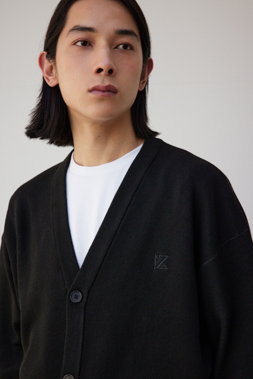 バックロゴジャガードカーディガン BLK M