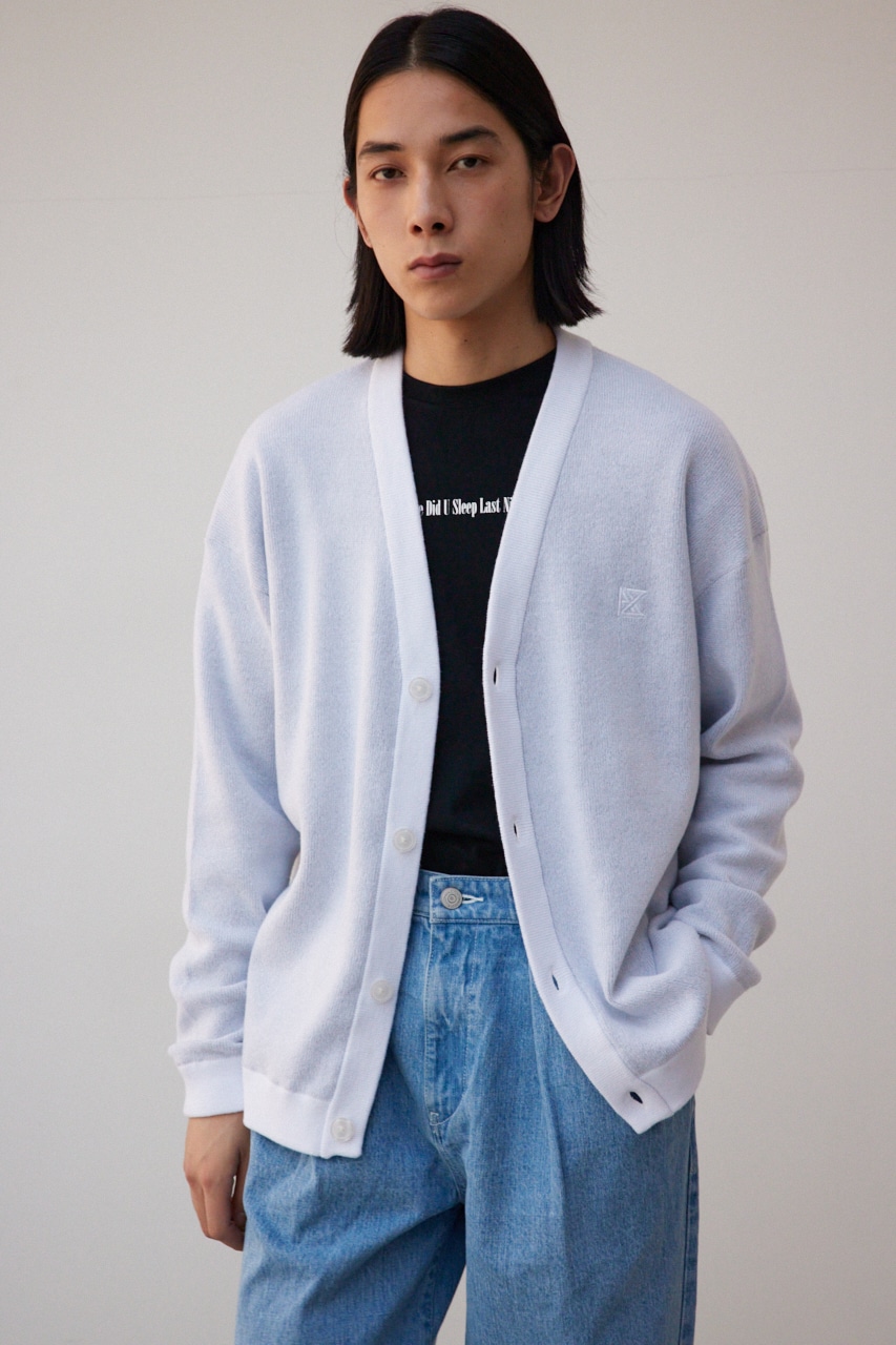 バックロゴジャガードカーディガン WHT L