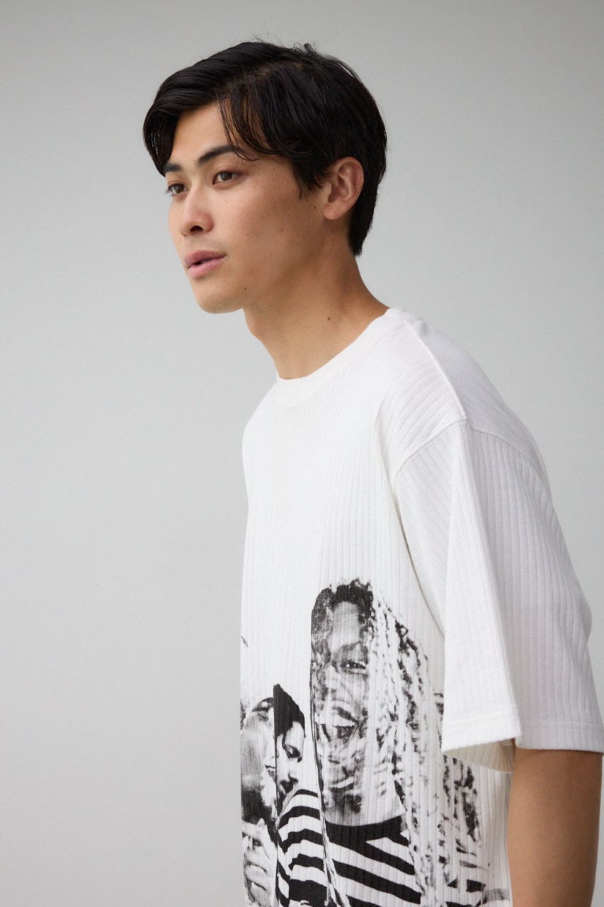 ビッグフォトプリントトップス 柄WHT FREE