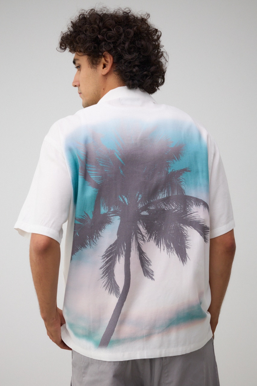 ビンテージ風サーフフォトシャツ 柄WHT FREE