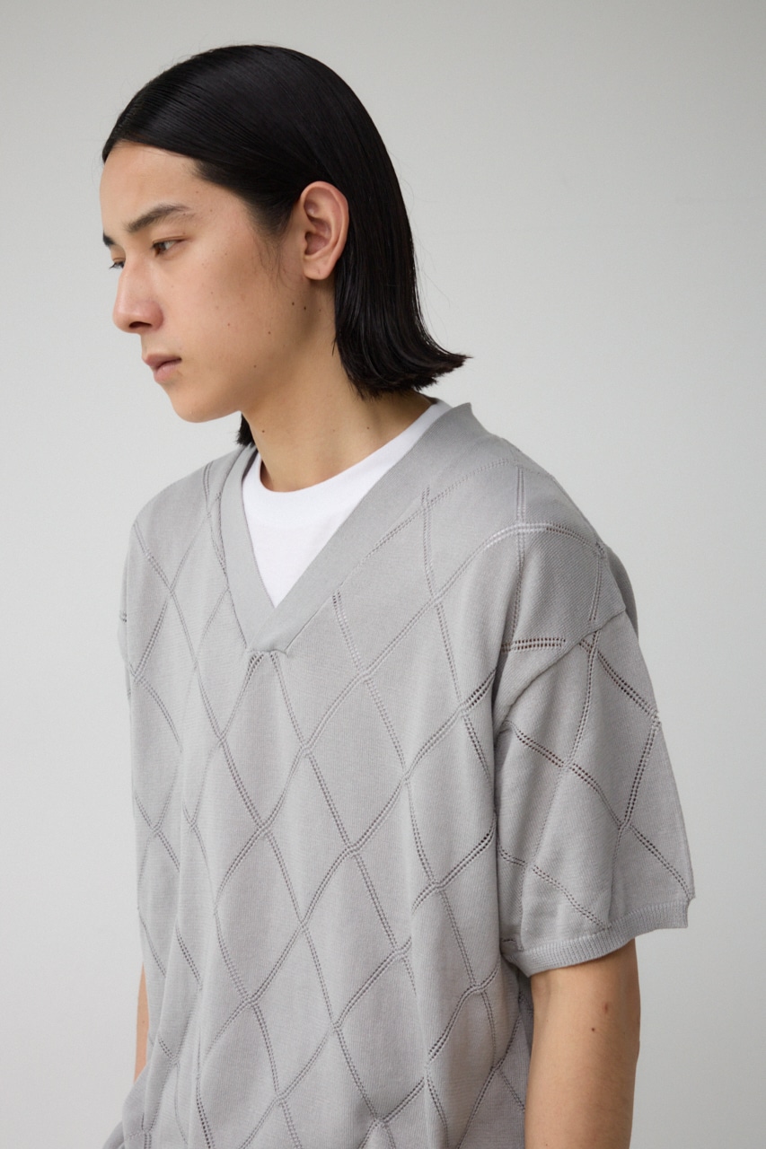 スカシアミレイヤードニット L/GRY M