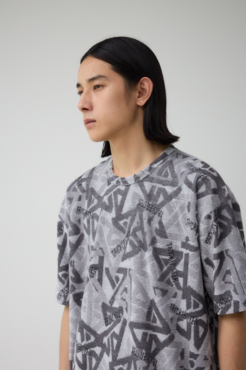 総柄パイルビッグTシャツ 柄WHT FREE