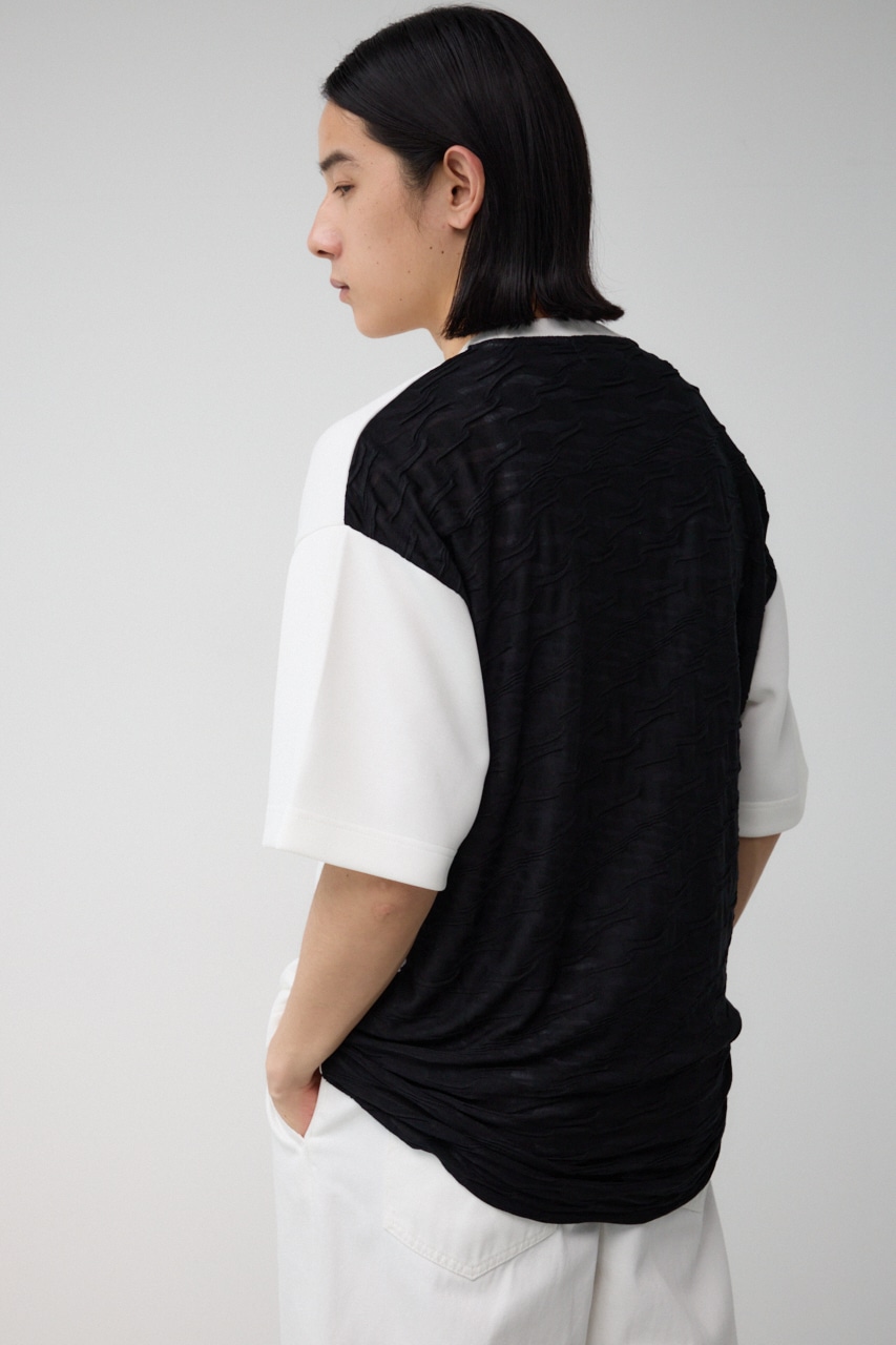 スウィッチングビッグTシャツ 柄WHT FREE