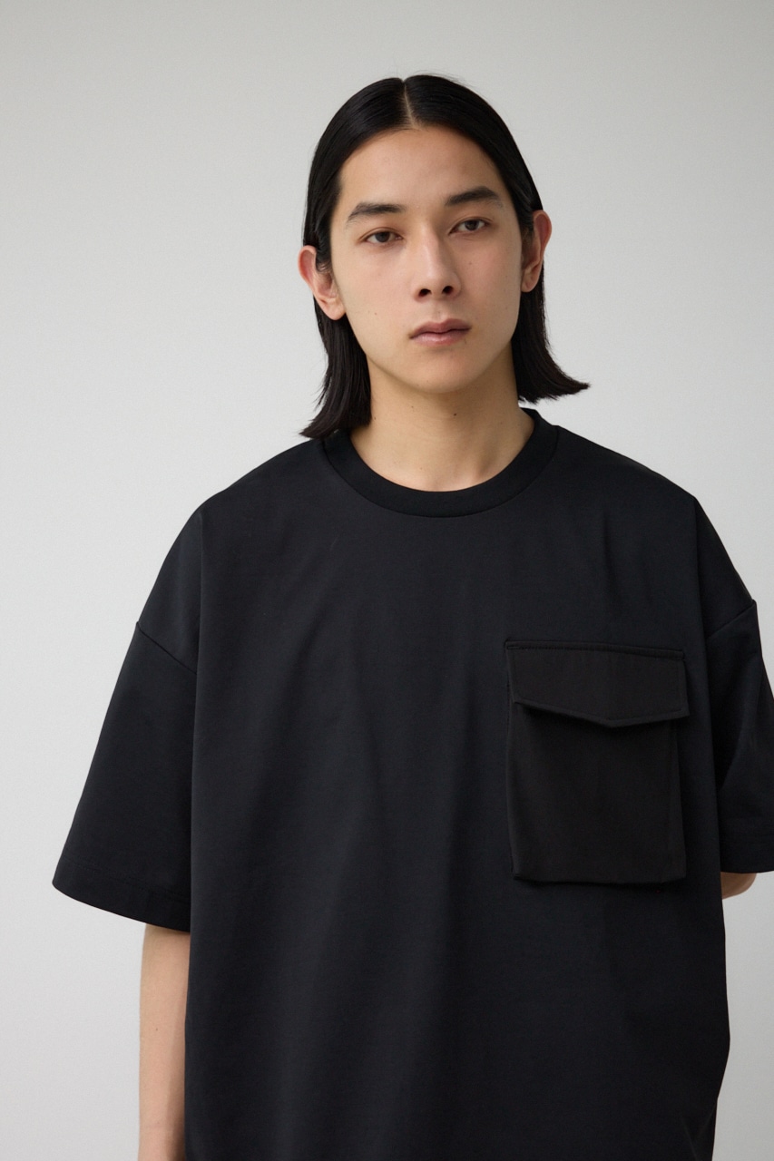 ストレッチスラブ天竺ビッグポケT BLK FREE