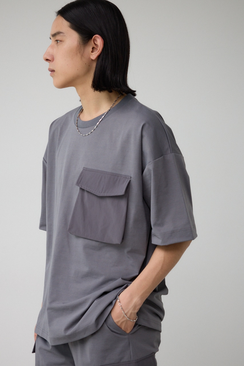 ストレッチスラブ天竺ビッグポケT GRY FREE