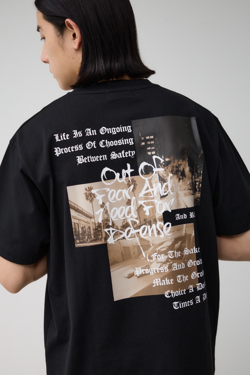 スリーフォトバックTEE BLK S