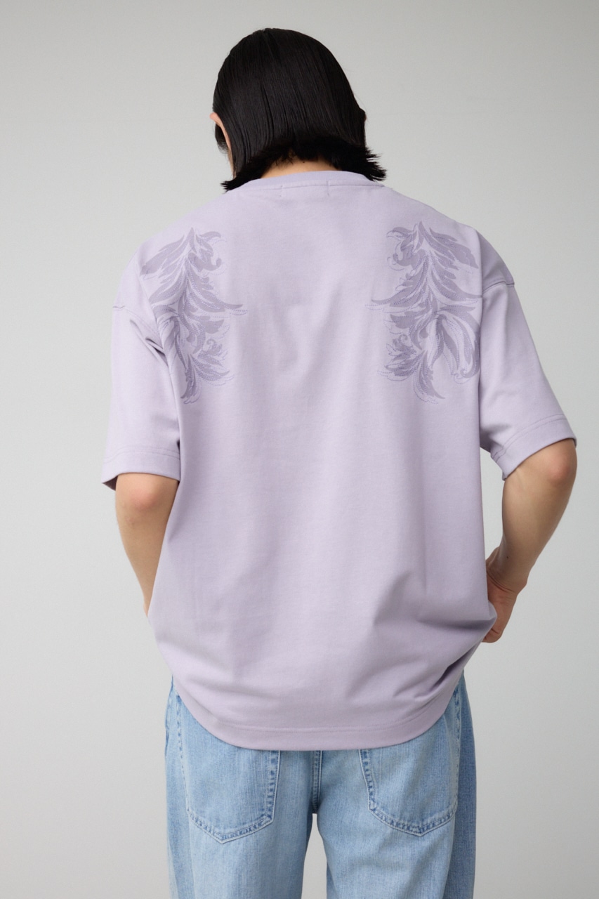 フラワープリント刺繍TEE L/PUR FREE