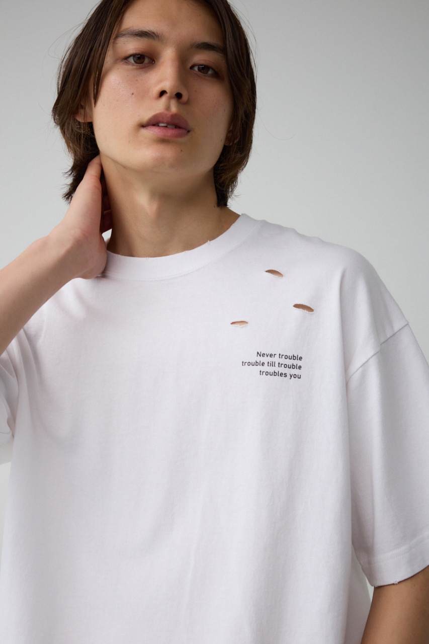 ピグメントダメージTシャツ O/WHT FREE