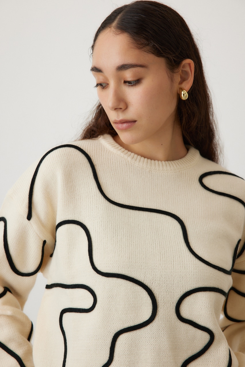 コードエンブロイダリーニット O/WHT FREE