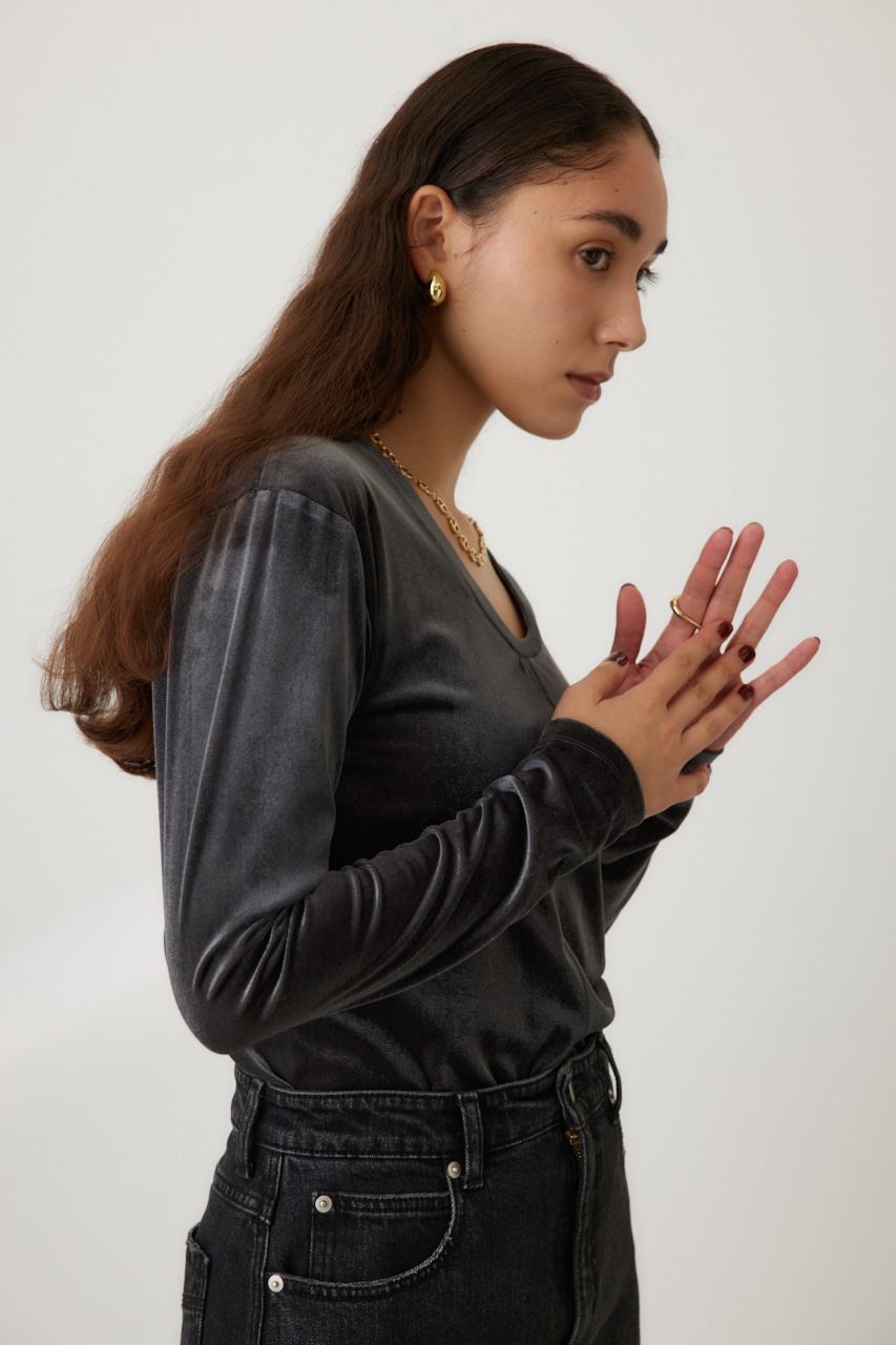 2WAYベロアトップス D/GRY FREE