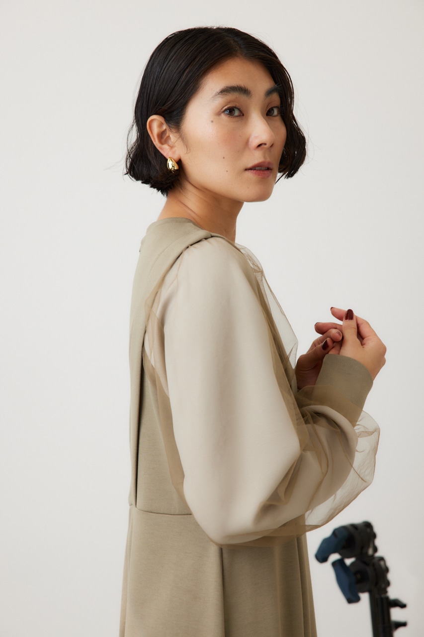 チュールスリーブドッキングワンピース KHA FREE