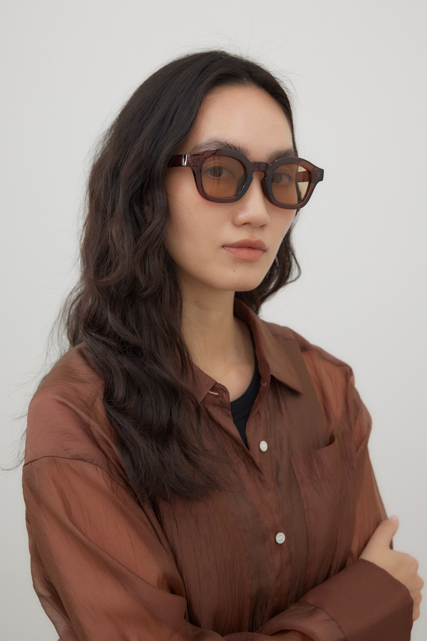 ラウンドサングラス BRN FREE