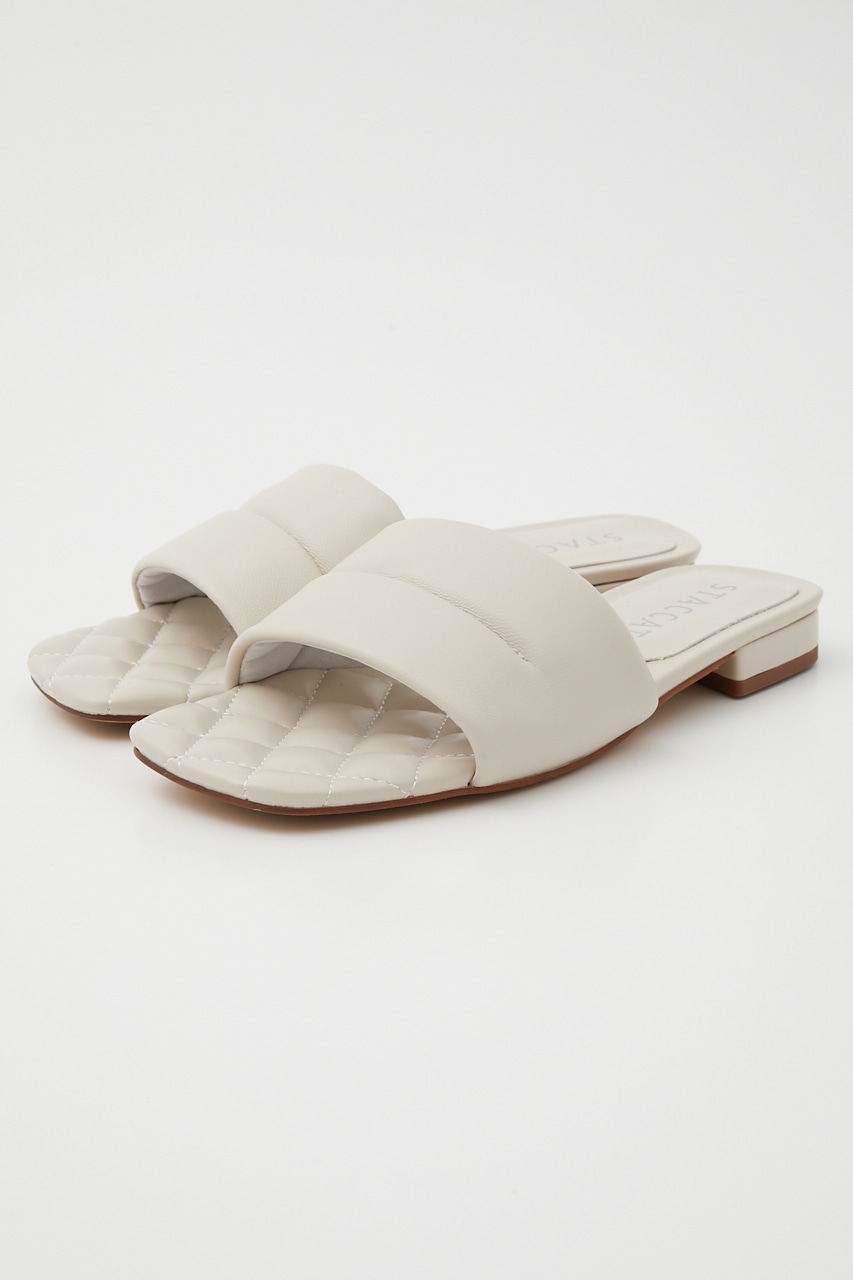 キルティングフラッフィーフラットミュール WHT 24.0cm