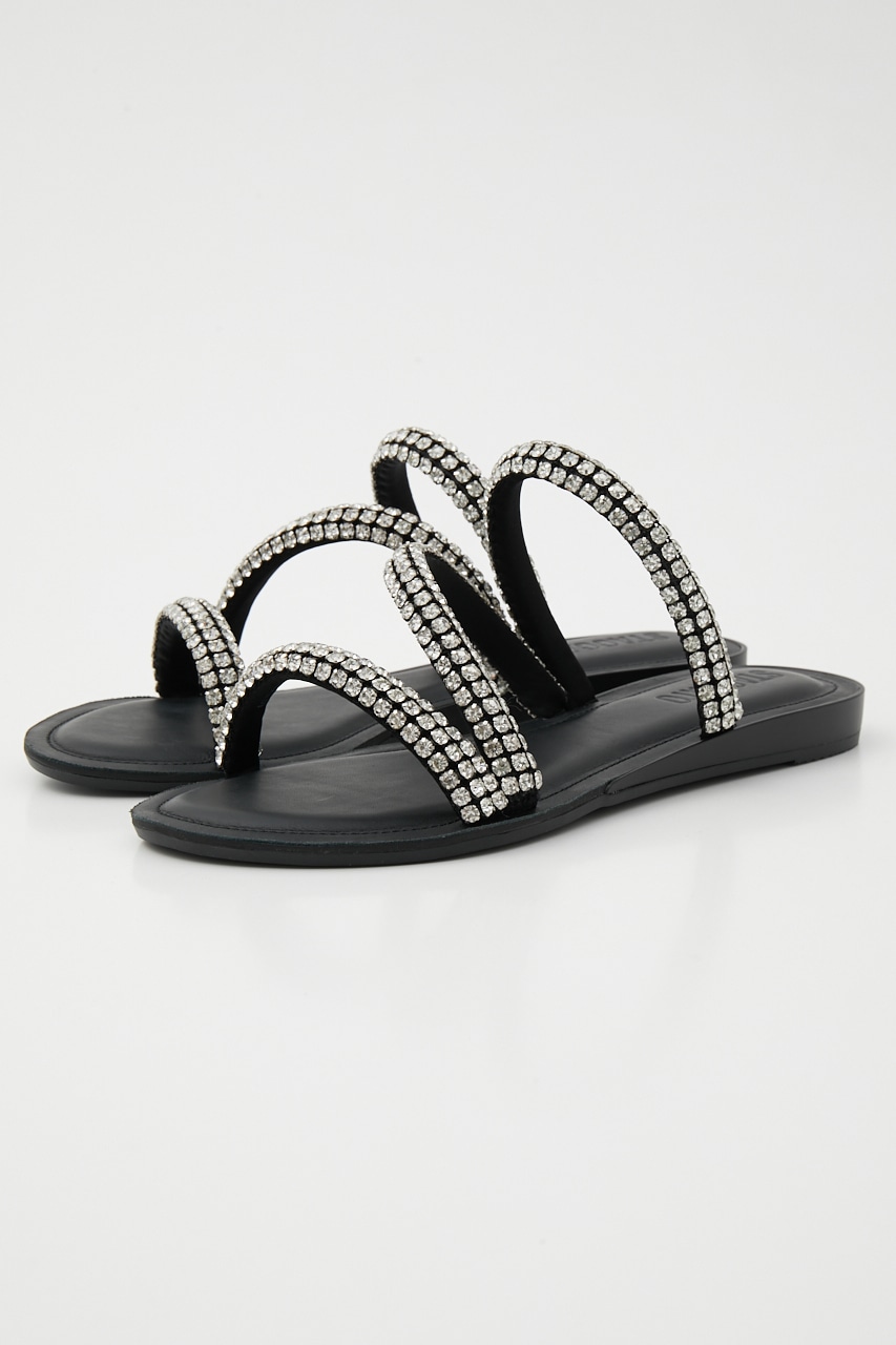 クリスタルクロスループフラット 柄BLK 24.0cm