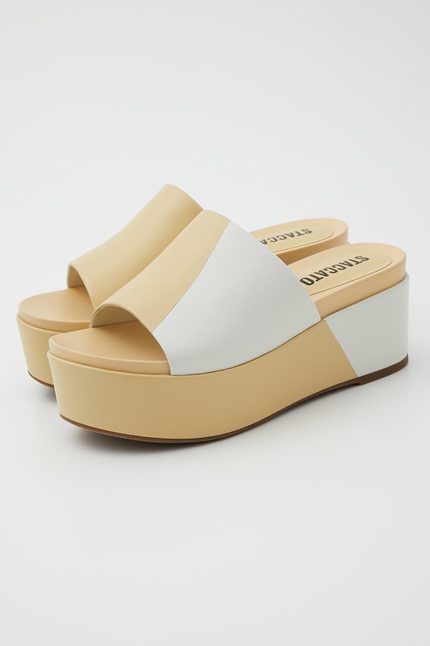 カラーコンビプラットフォームサンダル 柄YEL 23.0cm